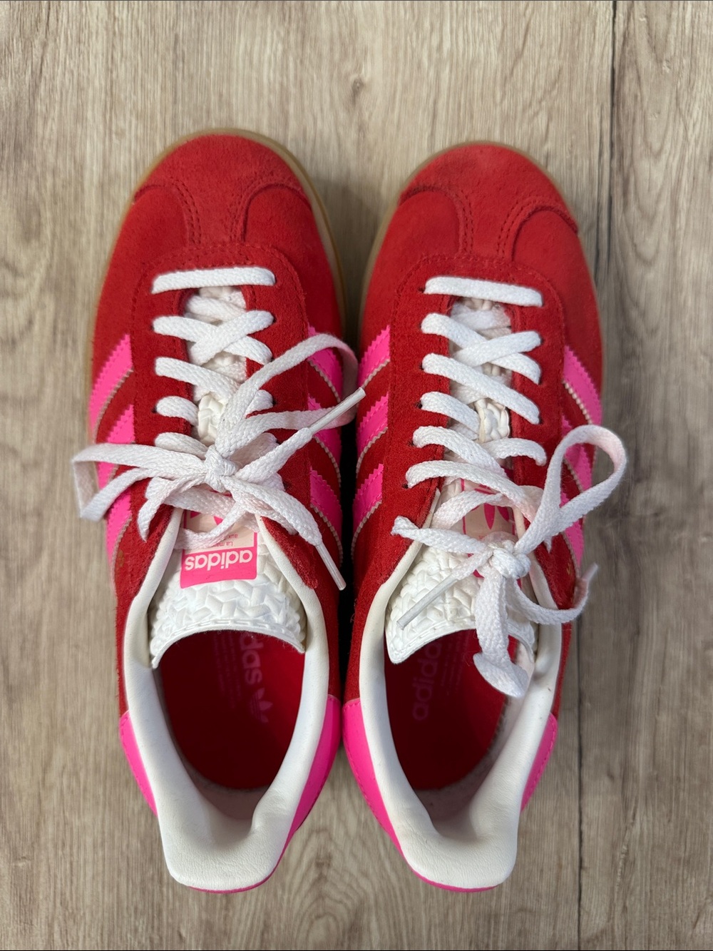 adidas Women’s Red & Pink Suede Casual Sneakers